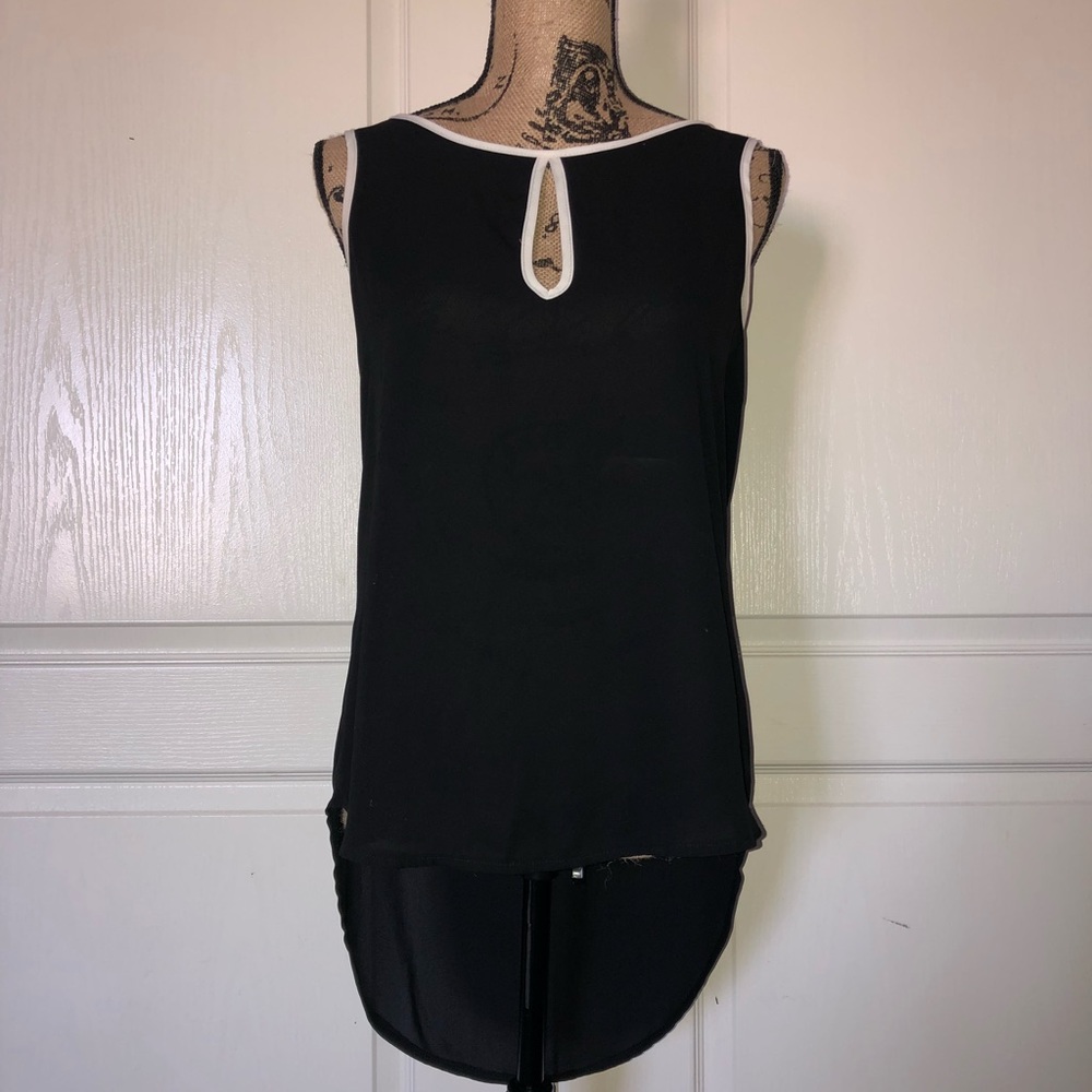 Black and white sheer top